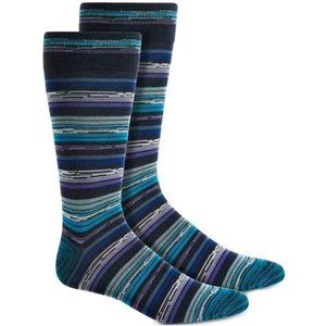 PERRY ELLIS Mens Portfolio Tensel Dress Socks Multi-Navy 10-13